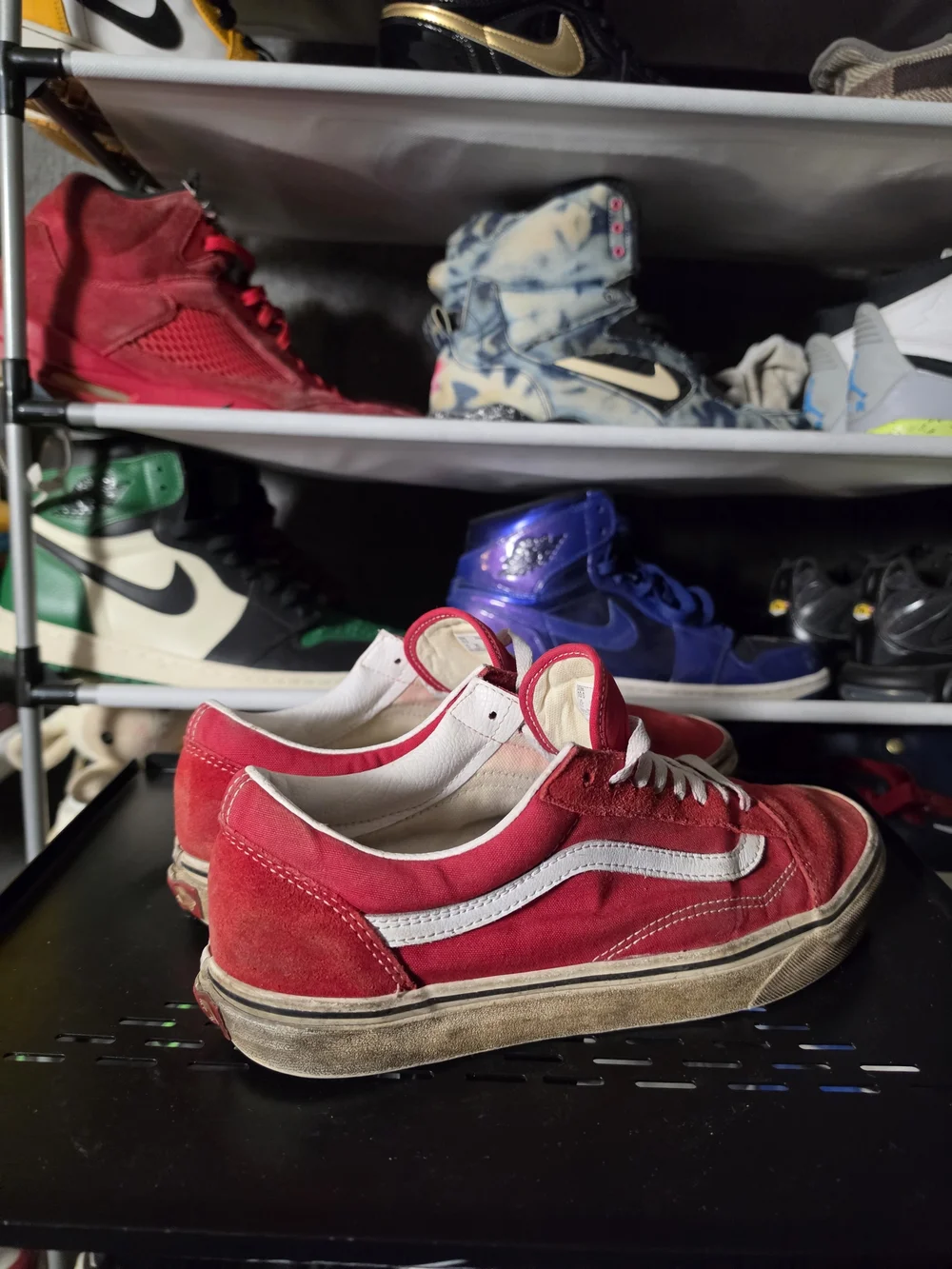 🔥 Red Vans Men Size 10 Old Skool Suede Sneakers